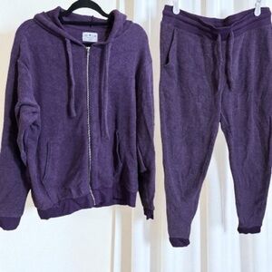 Soft Serve Cloud Knit Zip Up Hoody Jacket & Matching Jogger Sweats Set Medium